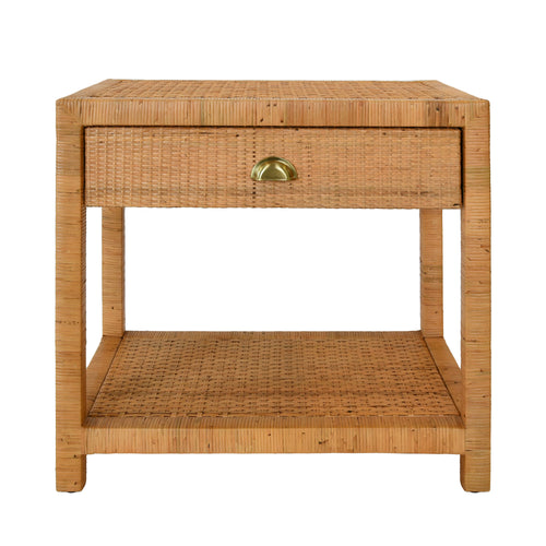 Worlds Away Reed Rattam End Table