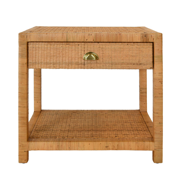 Worlds Away Reed Rattam End Table