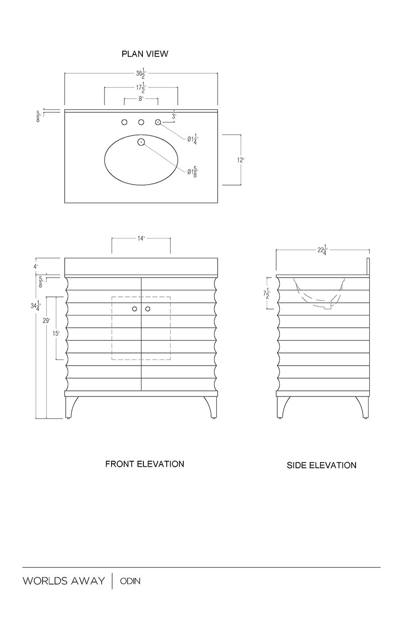 Worlds Away Rhodes Bathroom Vanity