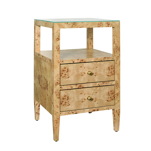 Worlds Away Roscoe Grasscloth Nightstand