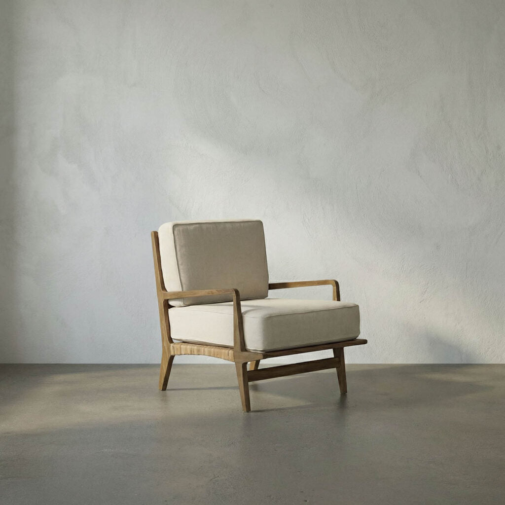 Noir Allister Chair, Teak And Rattan