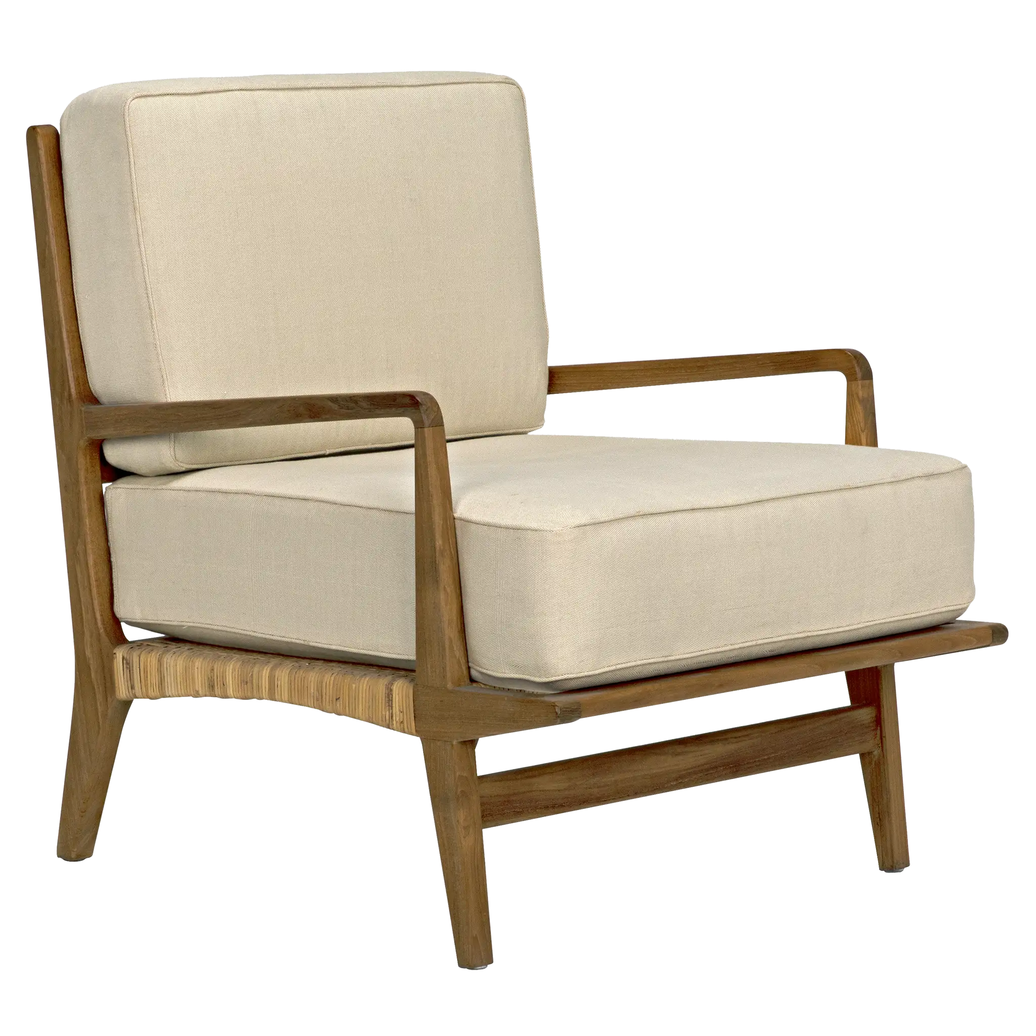 Noir Allister Chair, Teak And Rattan