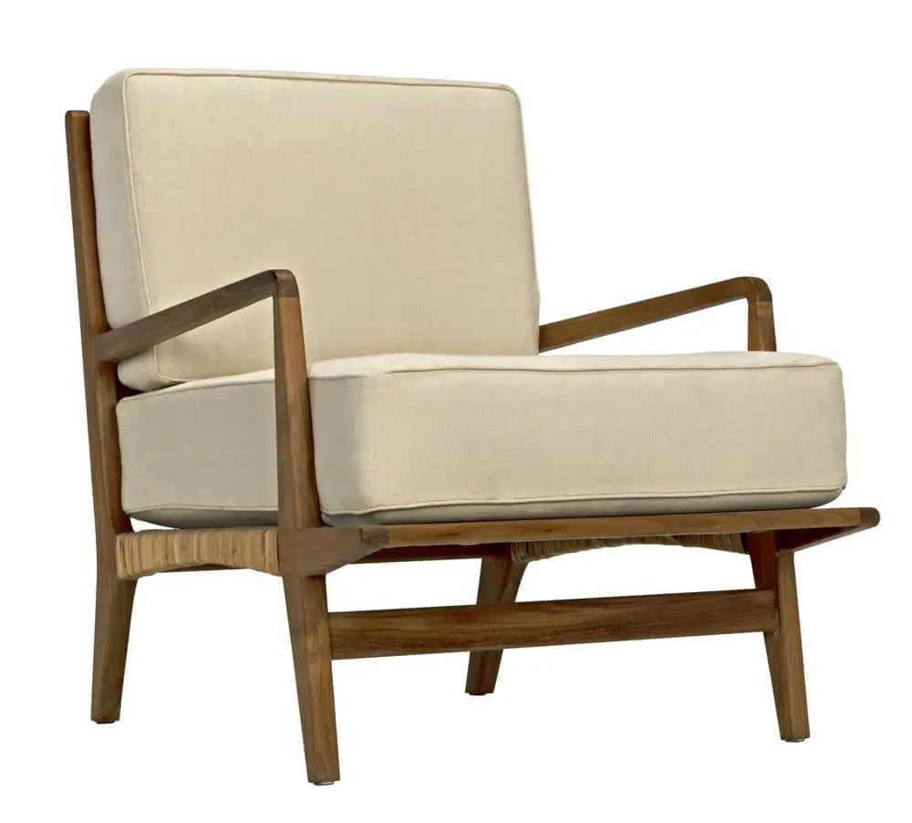 Noir Allister Chair, Teak And Rattan