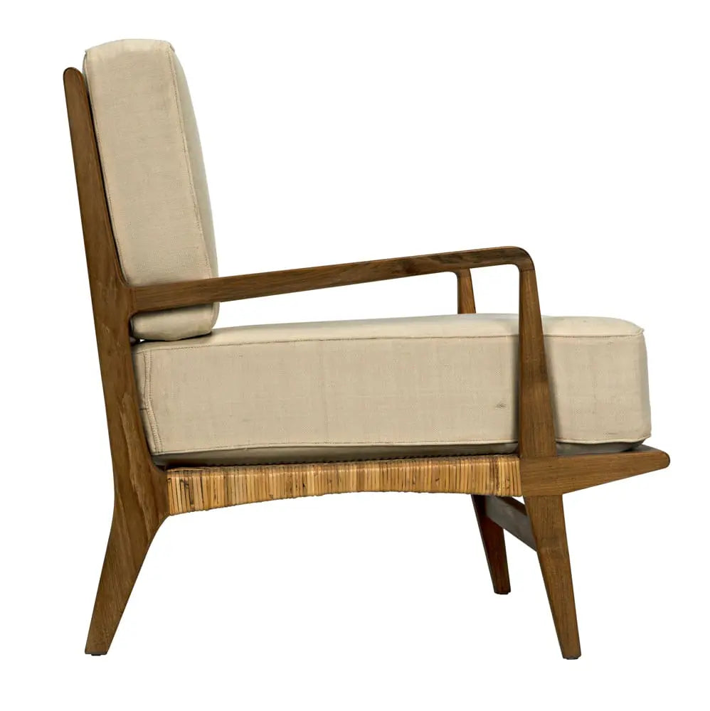Noir Allister Chair, Teak And Rattan