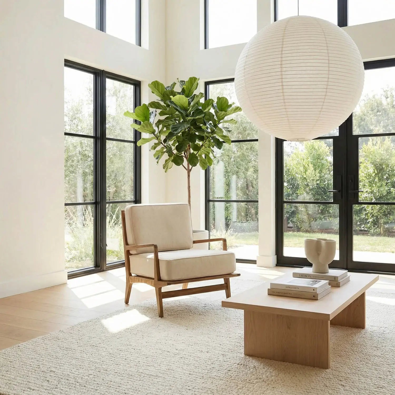 Noir Allister Chair, Teak And Rattan