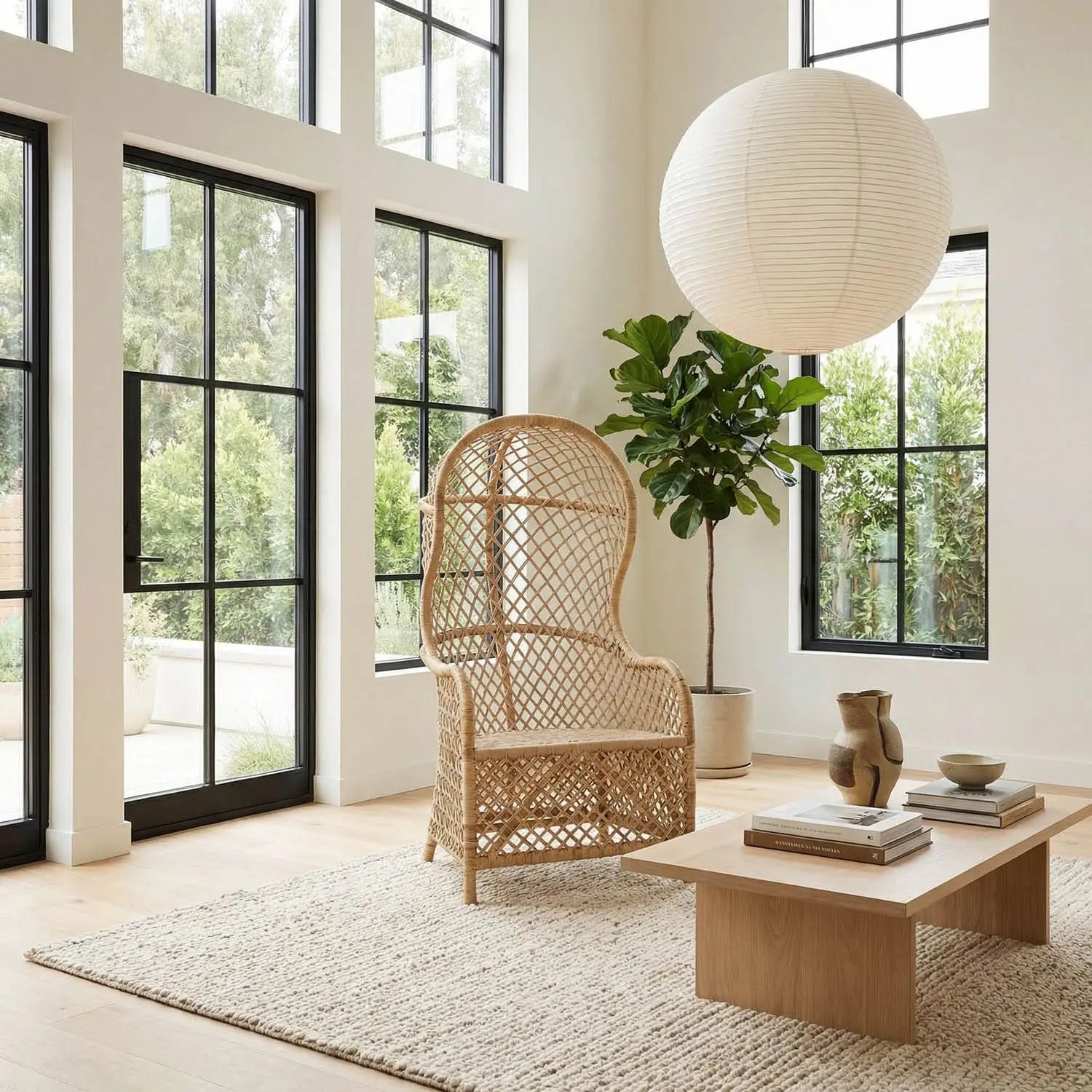 Noir Gigi Chair, Rattan