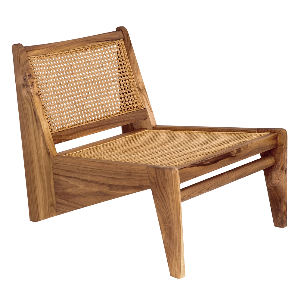 Noir Udine Chair With Caning, Teak