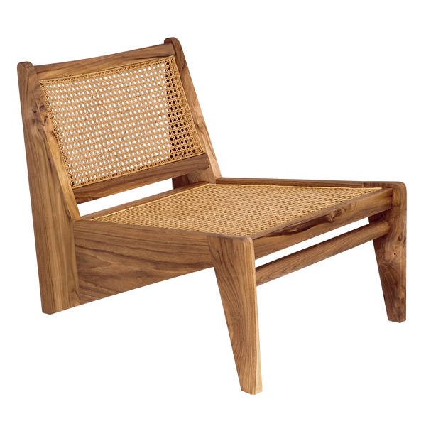Noir Udine Chair With Caning, Teak