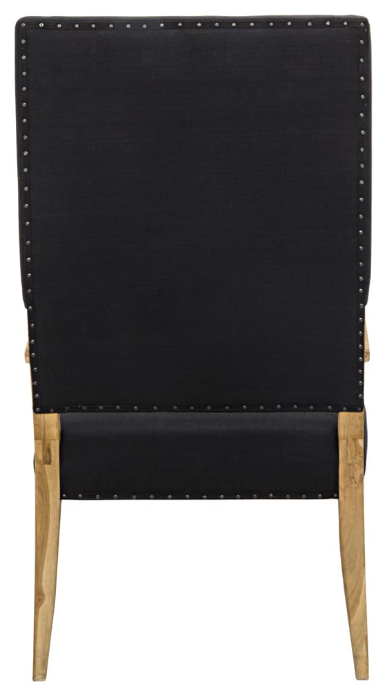 Noir Narciso Chair, Teak With Black Woven Fabric