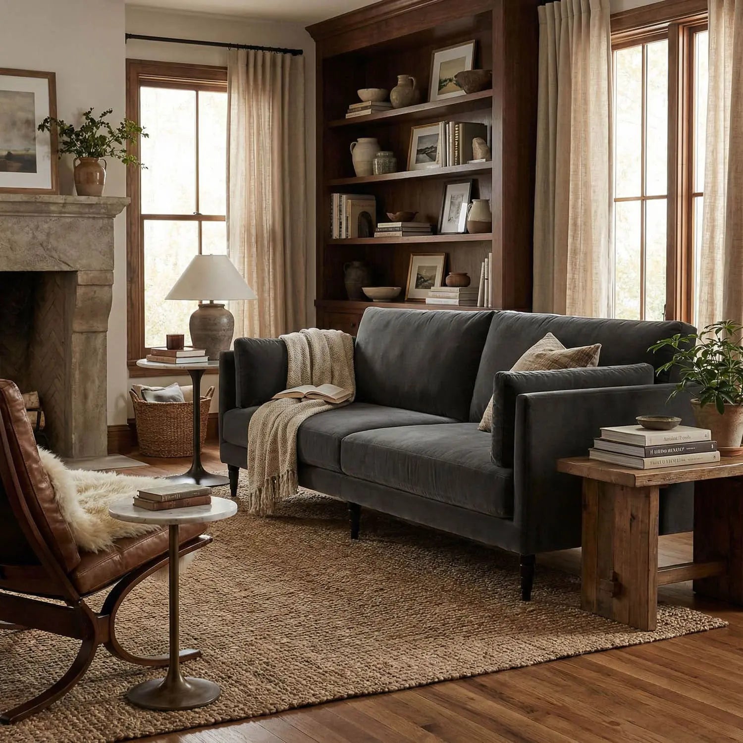 Noir Andalusia Sofa With Velvet