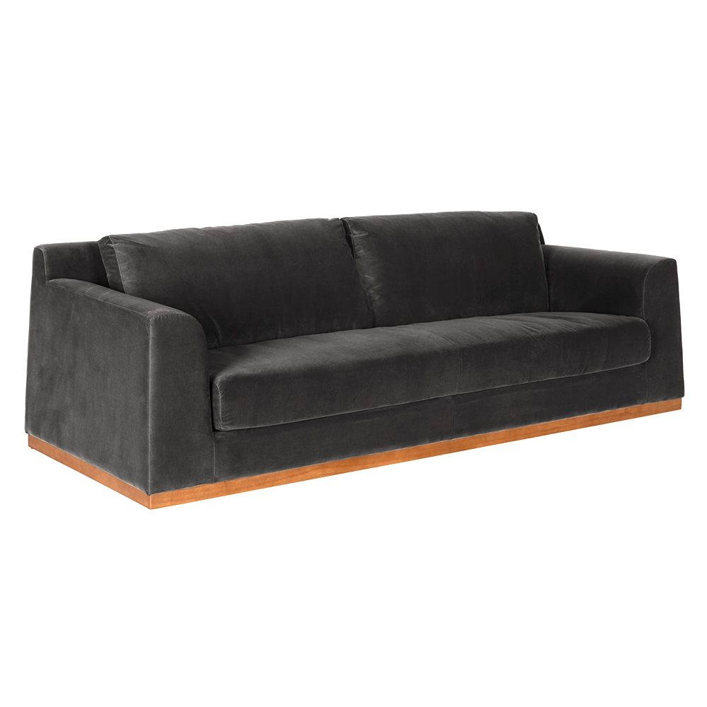 Noir Seville Sofa, Grey Velvet