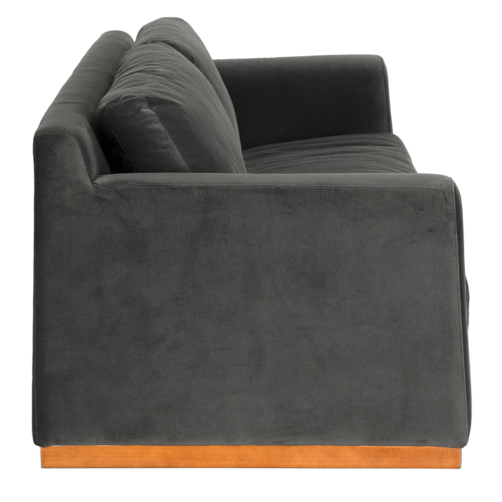Noir Seville Sofa, Grey Velvet
