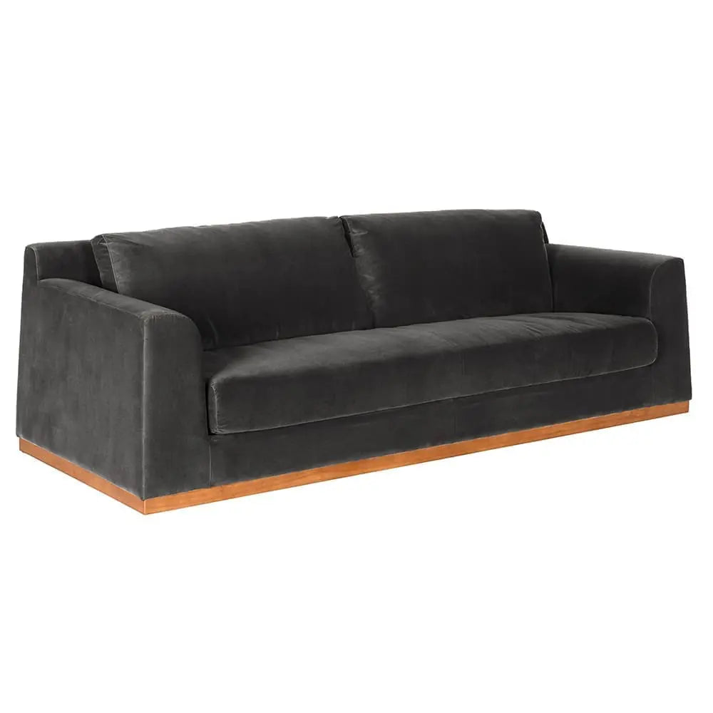 Noir Seville Sofa, Grey Velvet