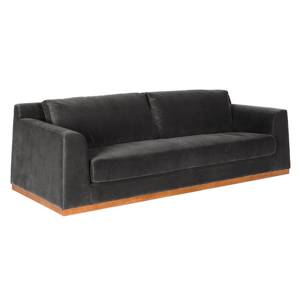 Noir Seville Sofa, Grey Velvet