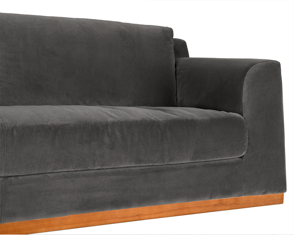 Noir Seville Sofa, Grey Velvet