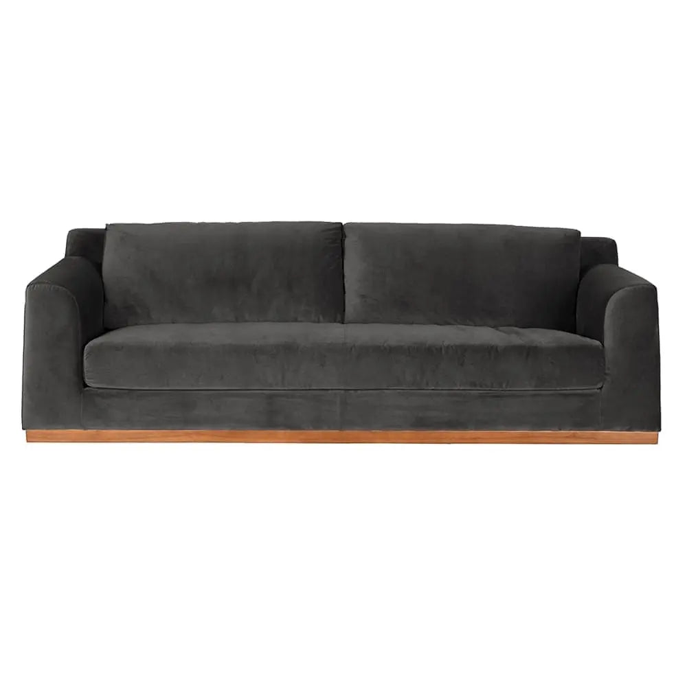 Noir Seville Sofa, Grey Velvet