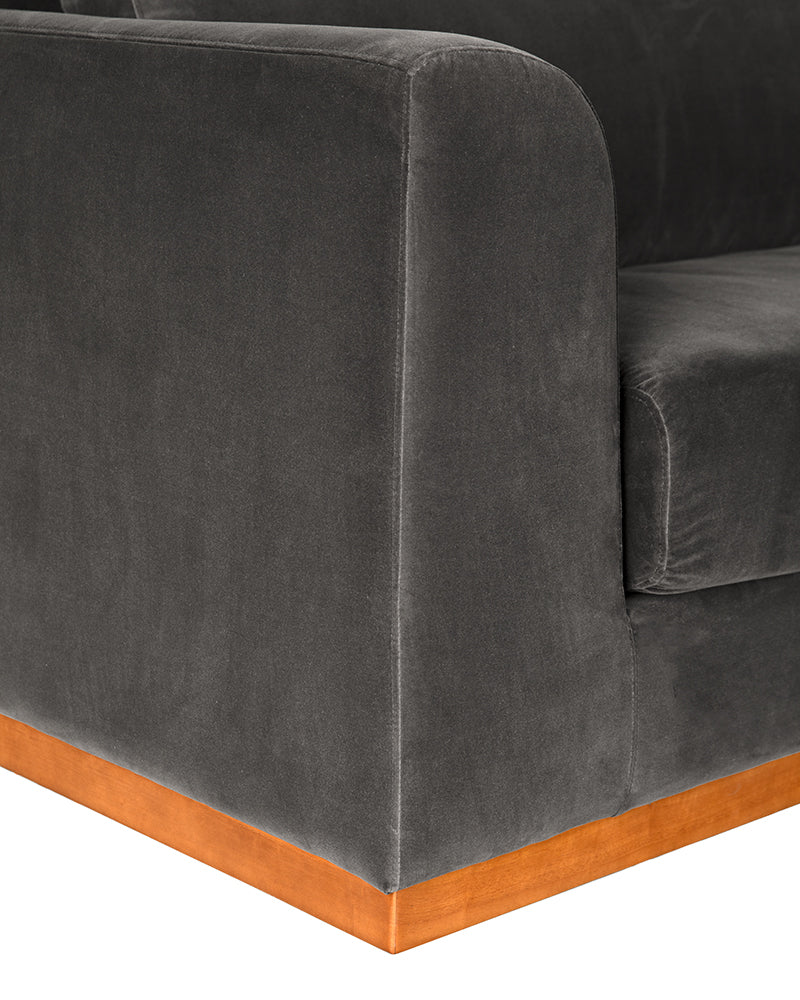 Noir Seville Sofa, Grey Velvet
