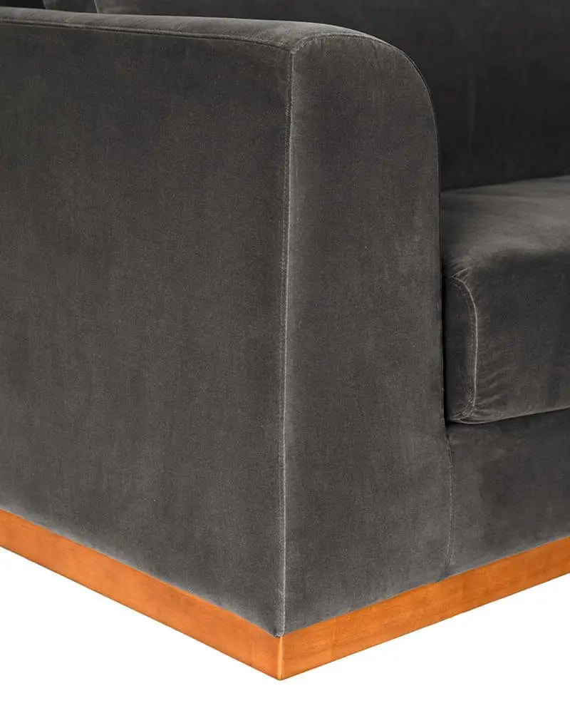 Noir Seville Sofa, Grey Velvet