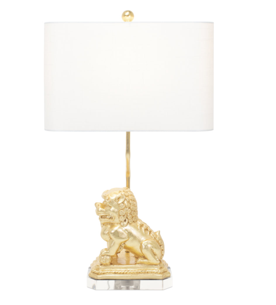 Couture Lighting Golden Foo Dog Table Lamp