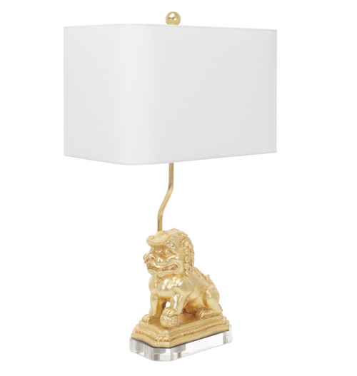 Couture Lighting Golden Foo Dog Table Lamp