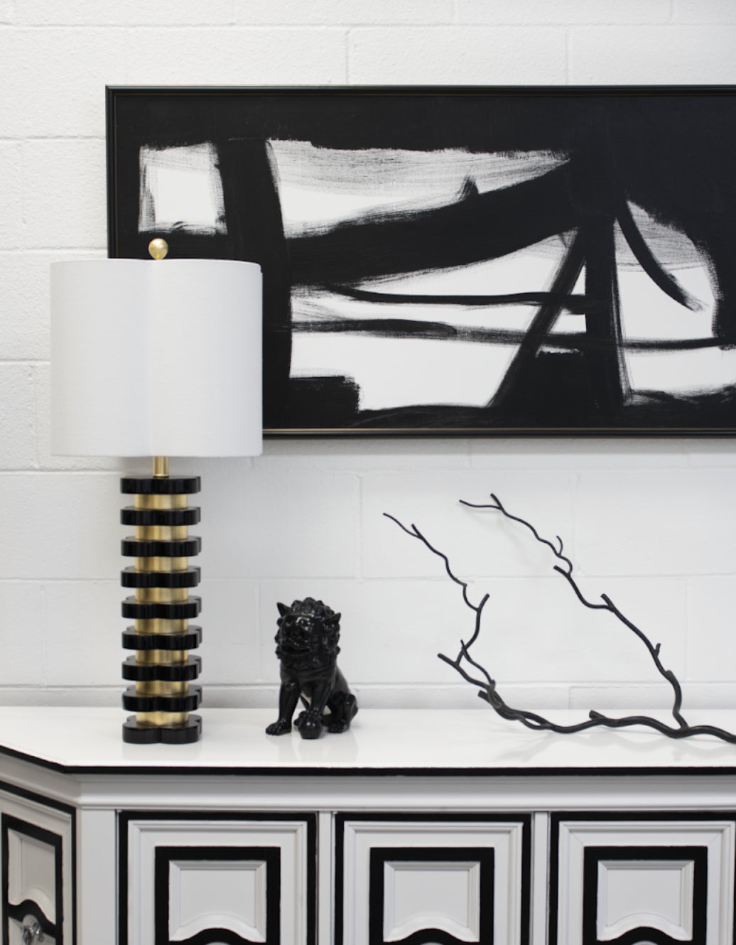 Couture Lighting Quatrefoil Lamp in Black