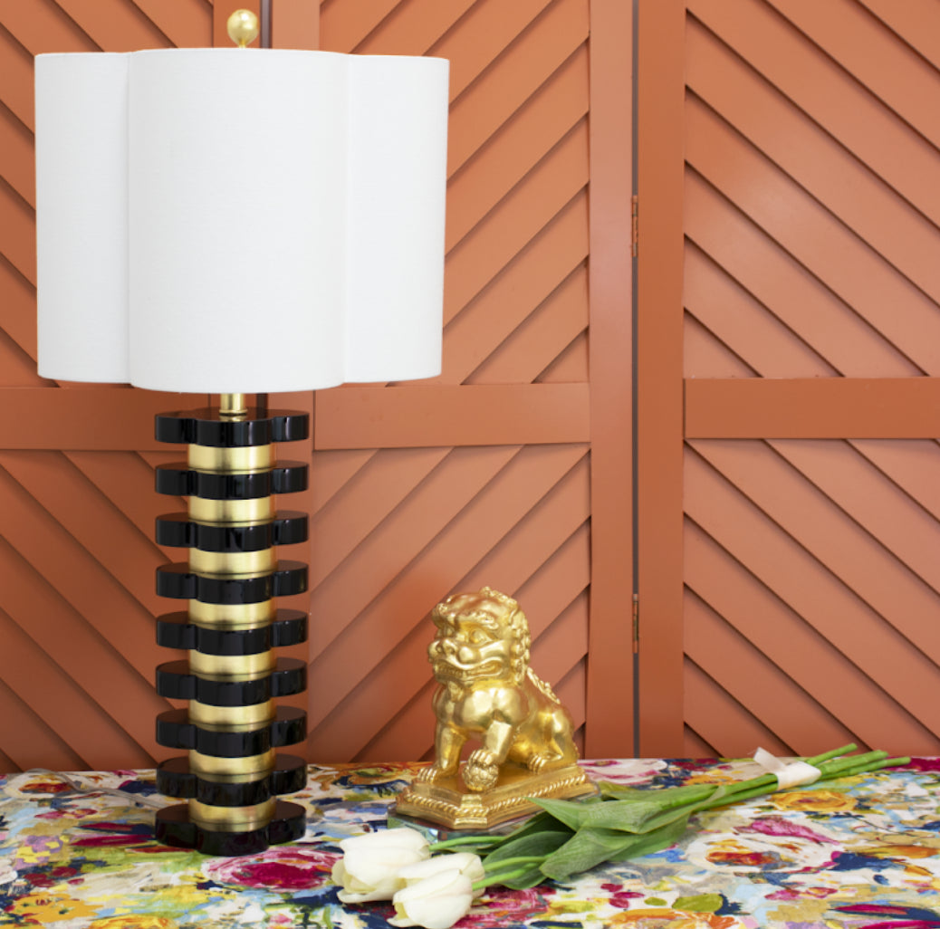 Couture Lighting Quatrefoil Lamp in Black