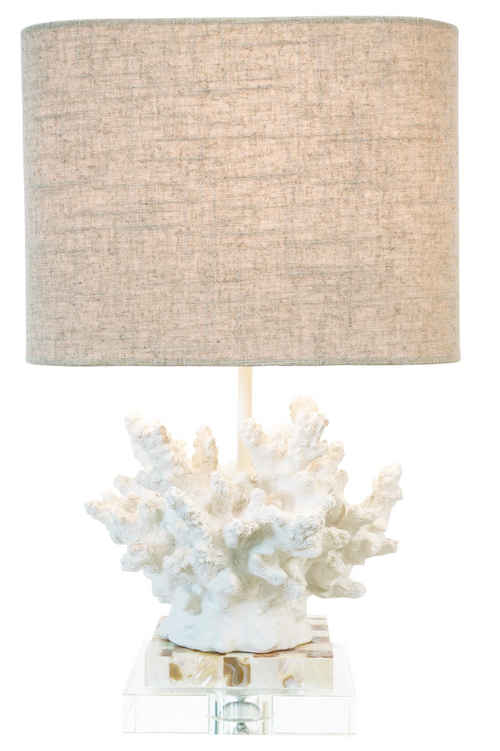 Wayfarer Coral Lamp in White by Couture Lamps
