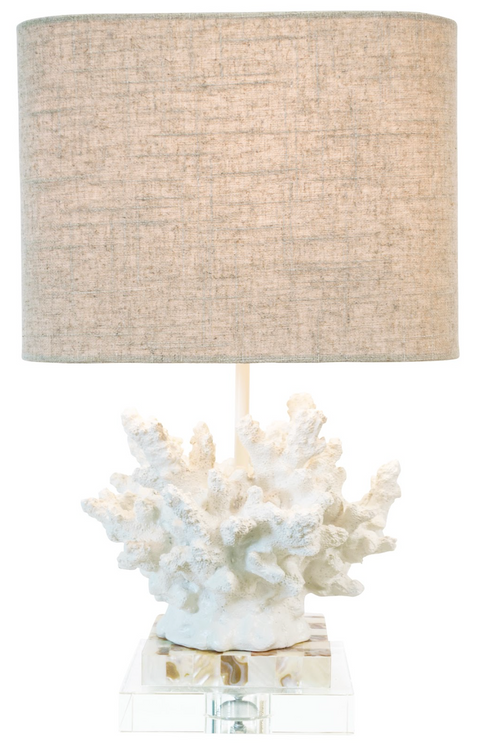 Wayfarer Coral Lamp in White by Couture Lamps