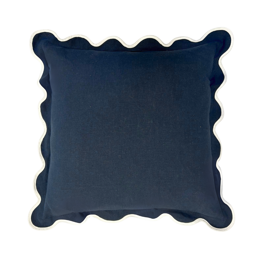 Laura Park Charlotte Scalloped Linen Pillow