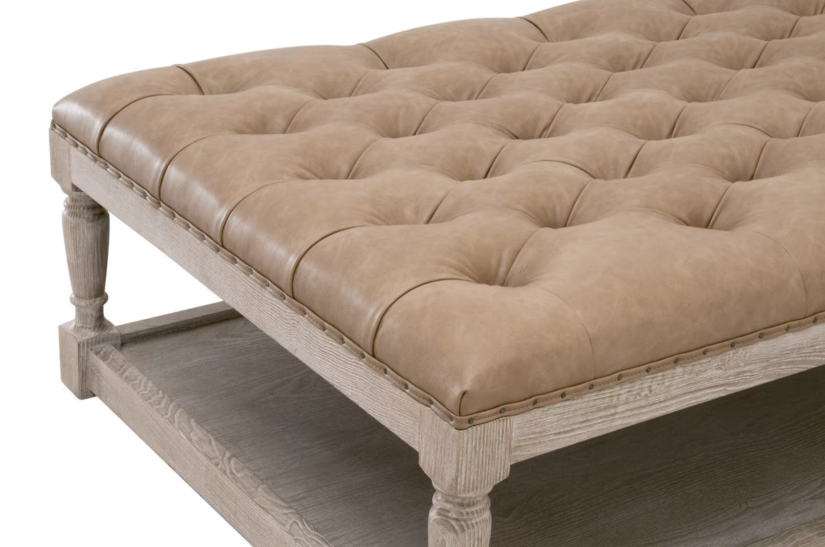 Essentials For Living Townsend Tufted Upholstered Rectangle Coffee Table