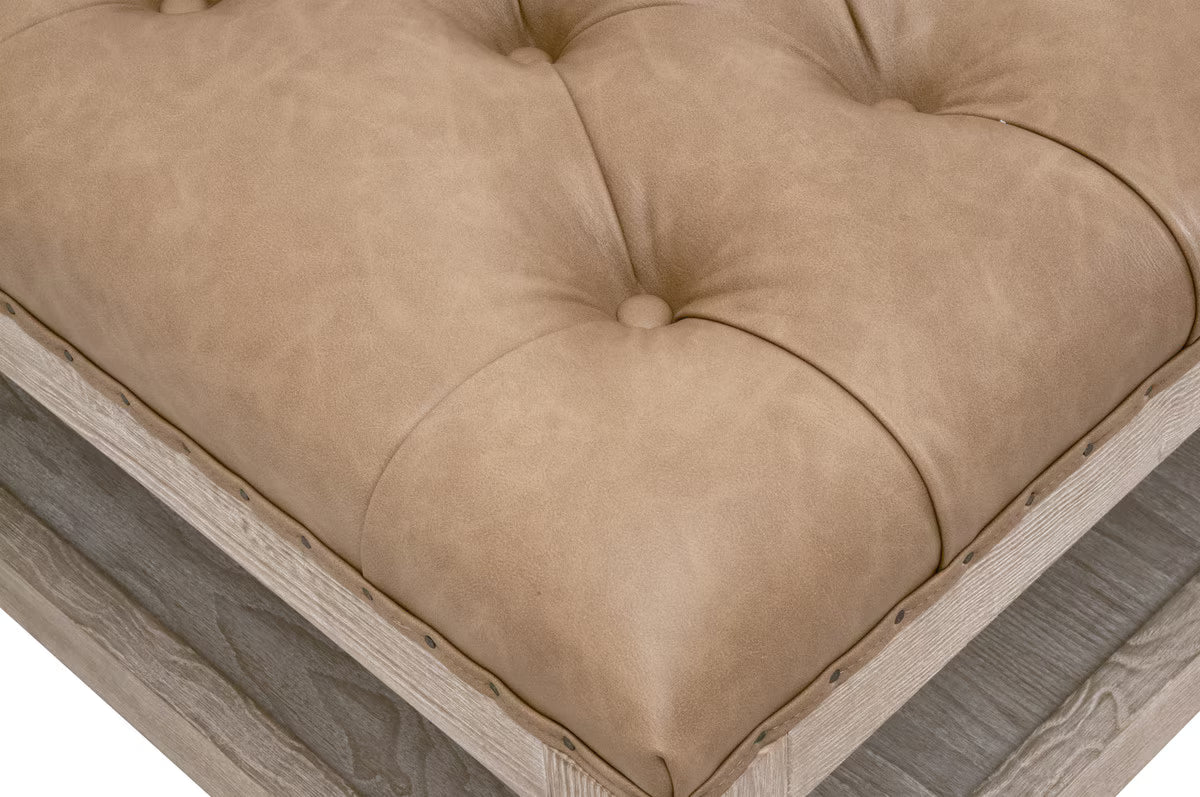 Essentials For Living Townsend Tufted Upholstered Rectangle Coffee Table