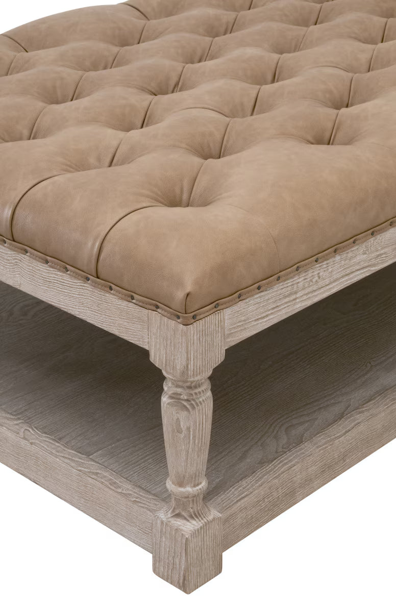 Essentials For Living Townsend Tufted Upholstered Rectangle Coffee Table