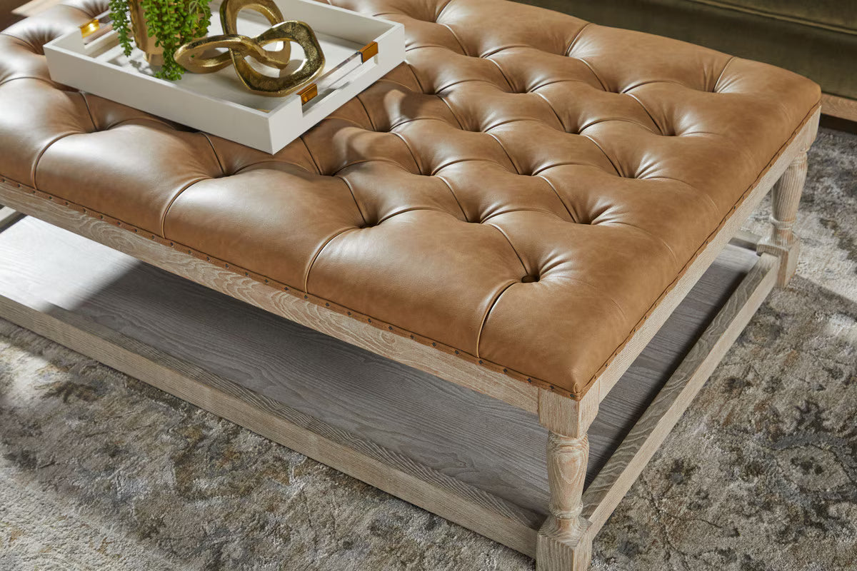 Essentials For Living Townsend Tufted Upholstered Rectangle Coffee Table
