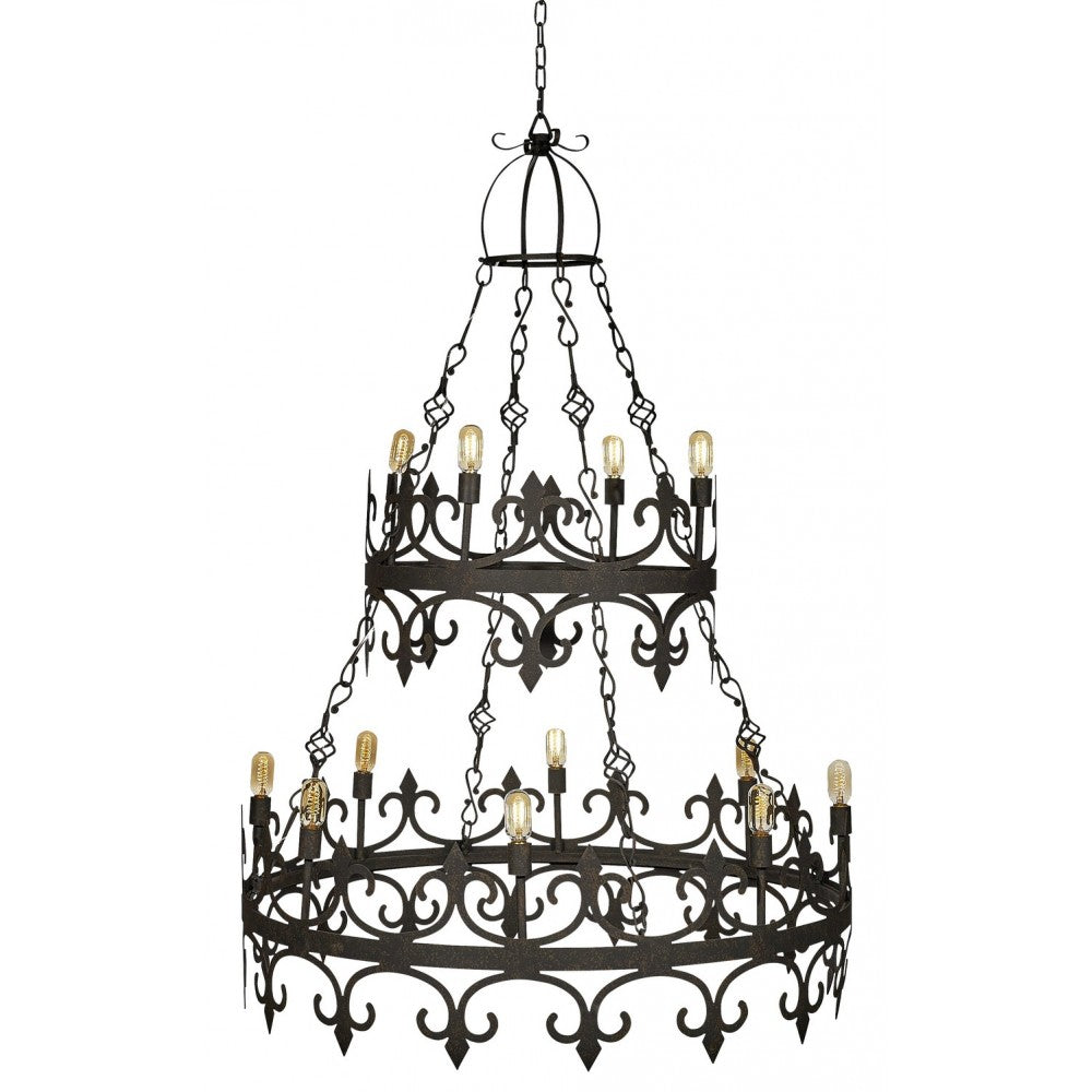 Ella Home Venetian 12 - Light Candle Style Tiered Chandelier