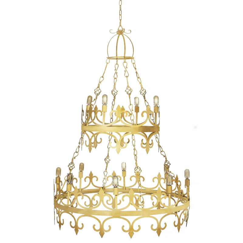 Ella Home Venetian 12 - Light Candle Style Tiered Chandelier