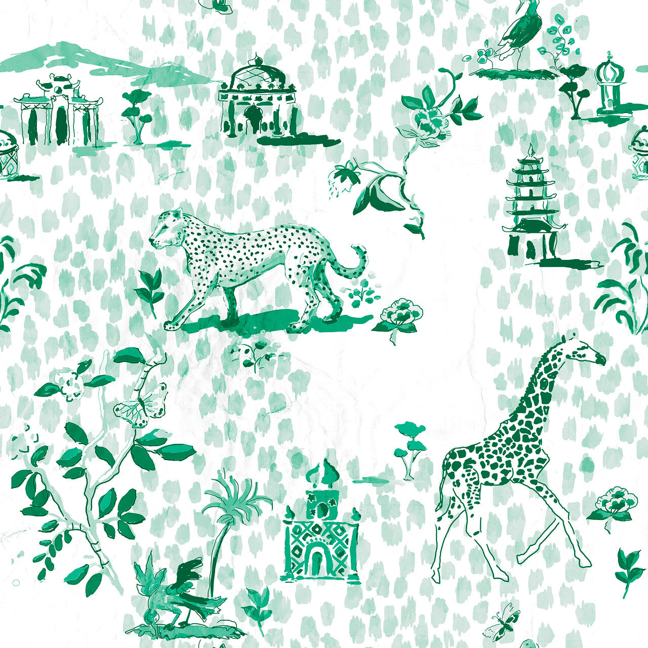 Dana Gibson Safari Toile Wallpaper