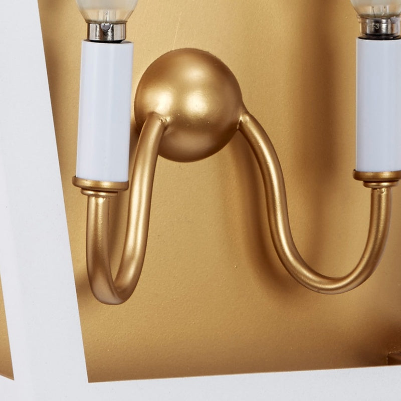 Claudia White and Gold Wall Sconce by Old World Design