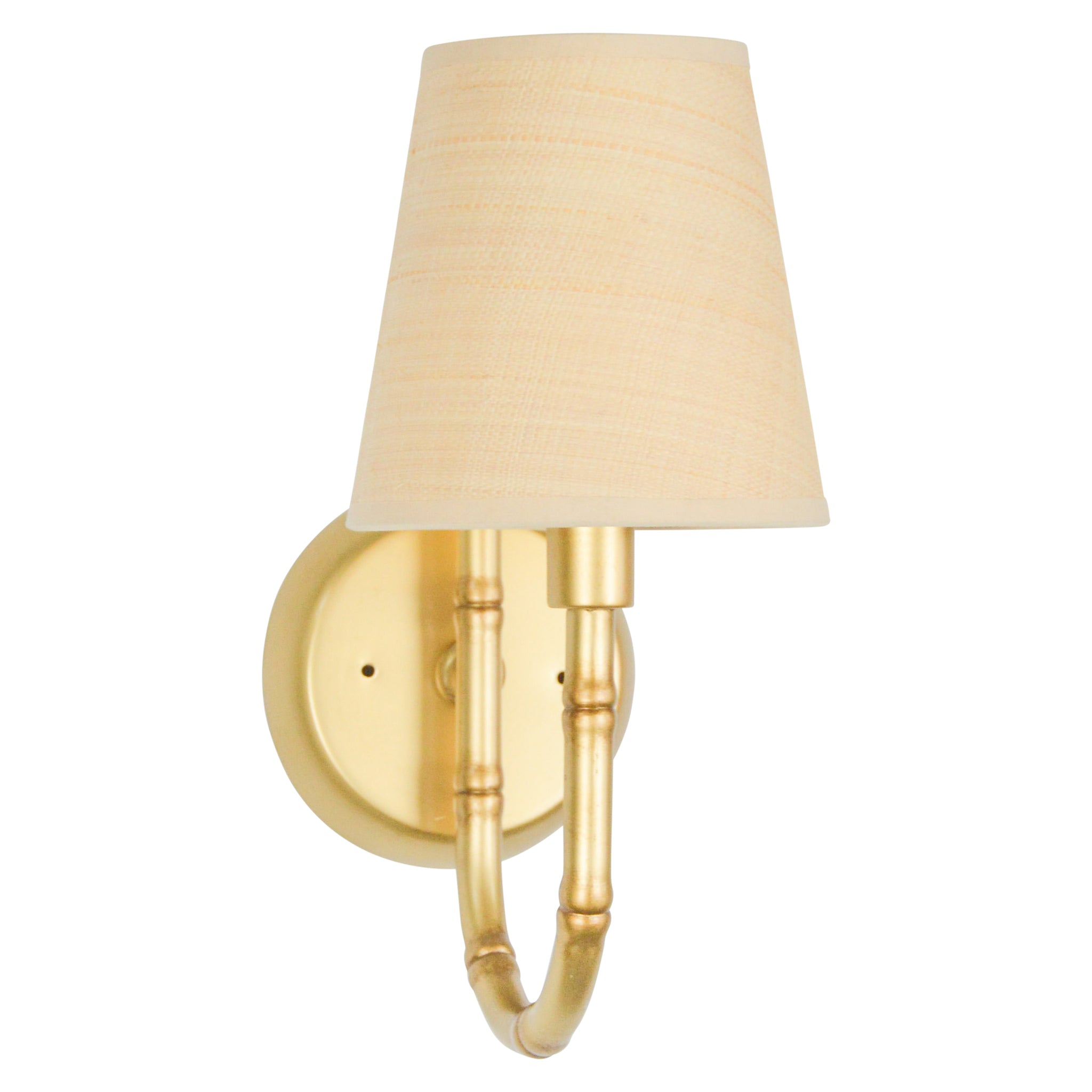 Golden Bamboo Sconce with Grasscloth Shade by Old World Design
