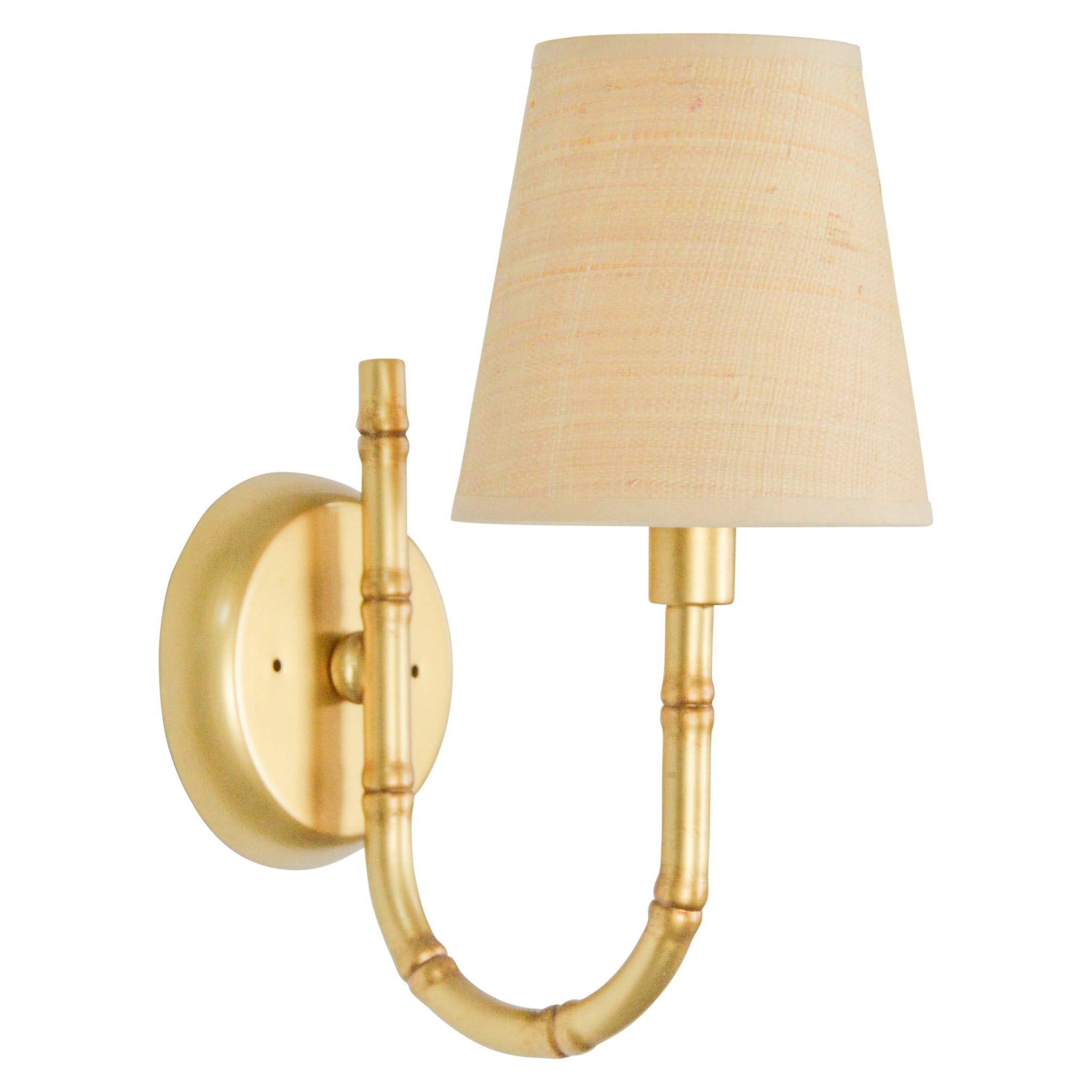 Golden Bamboo Sconce with Grasscloth Shade by Old World Design