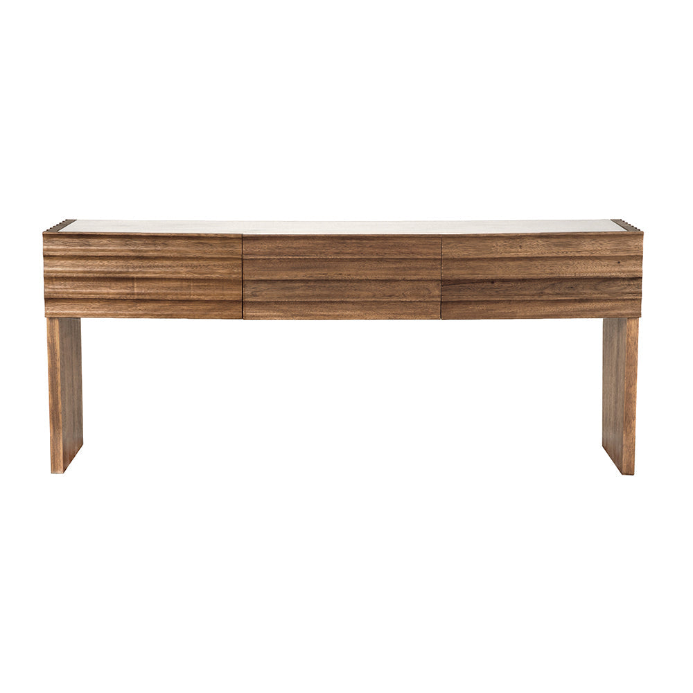 Noir Wolf Console With White Marble Top