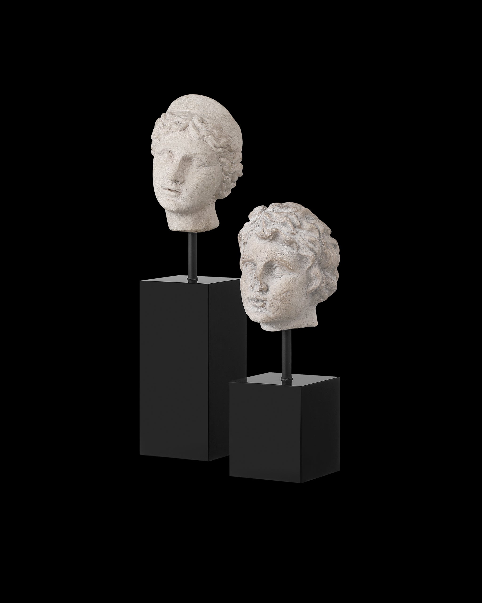 Currey & Company Venus Head On Stand Set Of 2