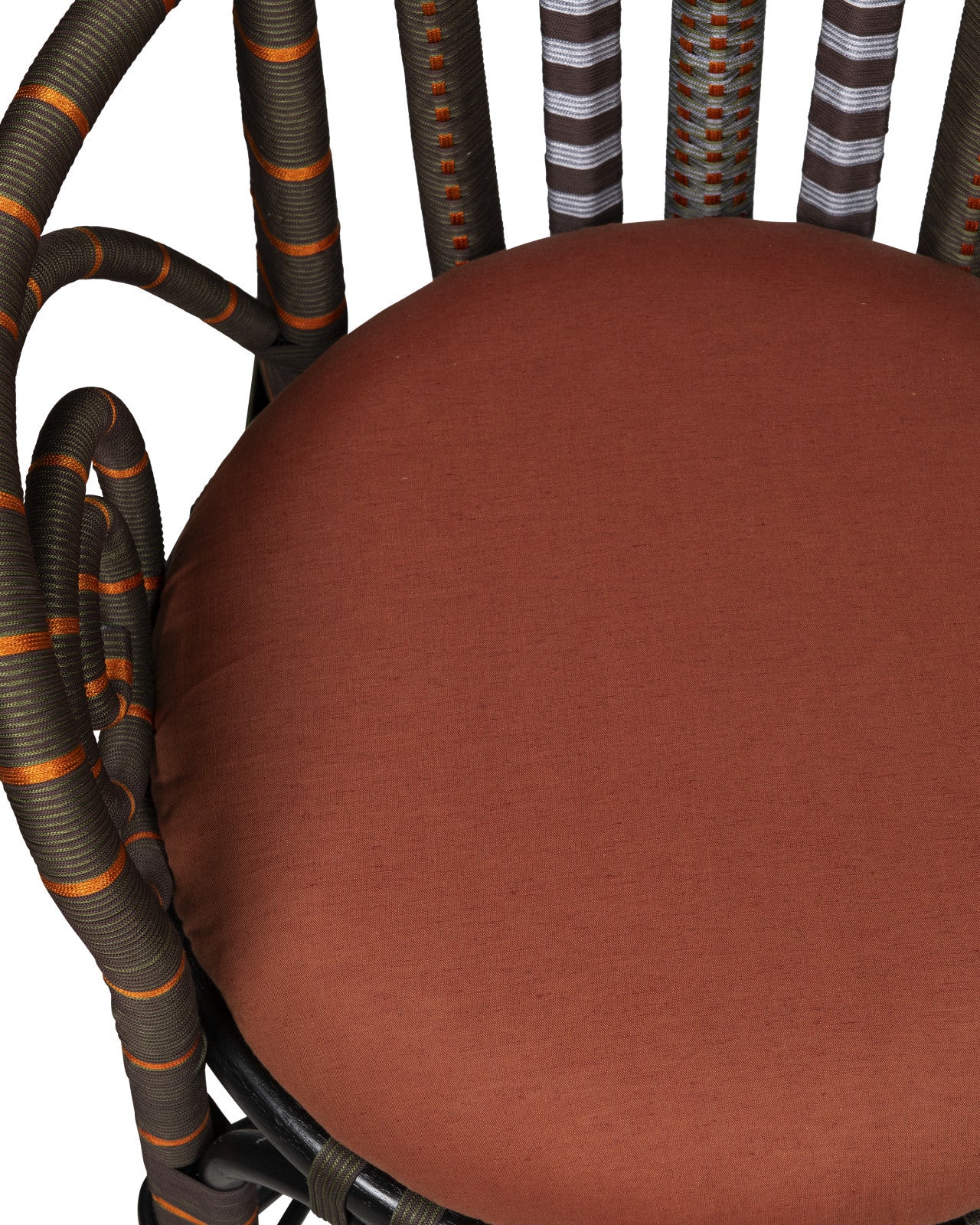 Currey And Company Benin 24" Wide Brown And Orange Rope Throne Armchair