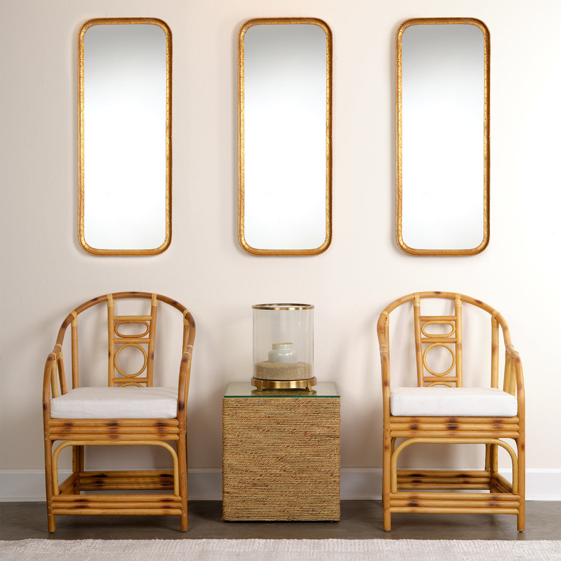 Jamie Young Capital Rectangle Mirror In Gold Leaf Metal