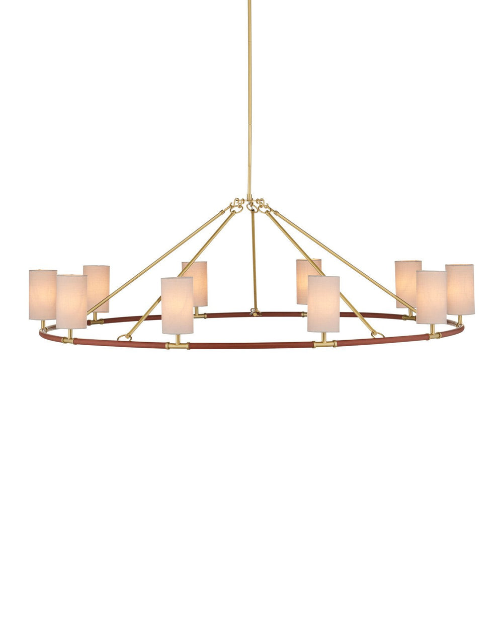 Currey & Company Ellerston Large 63" Brushed Brass 10 Light Chandelier