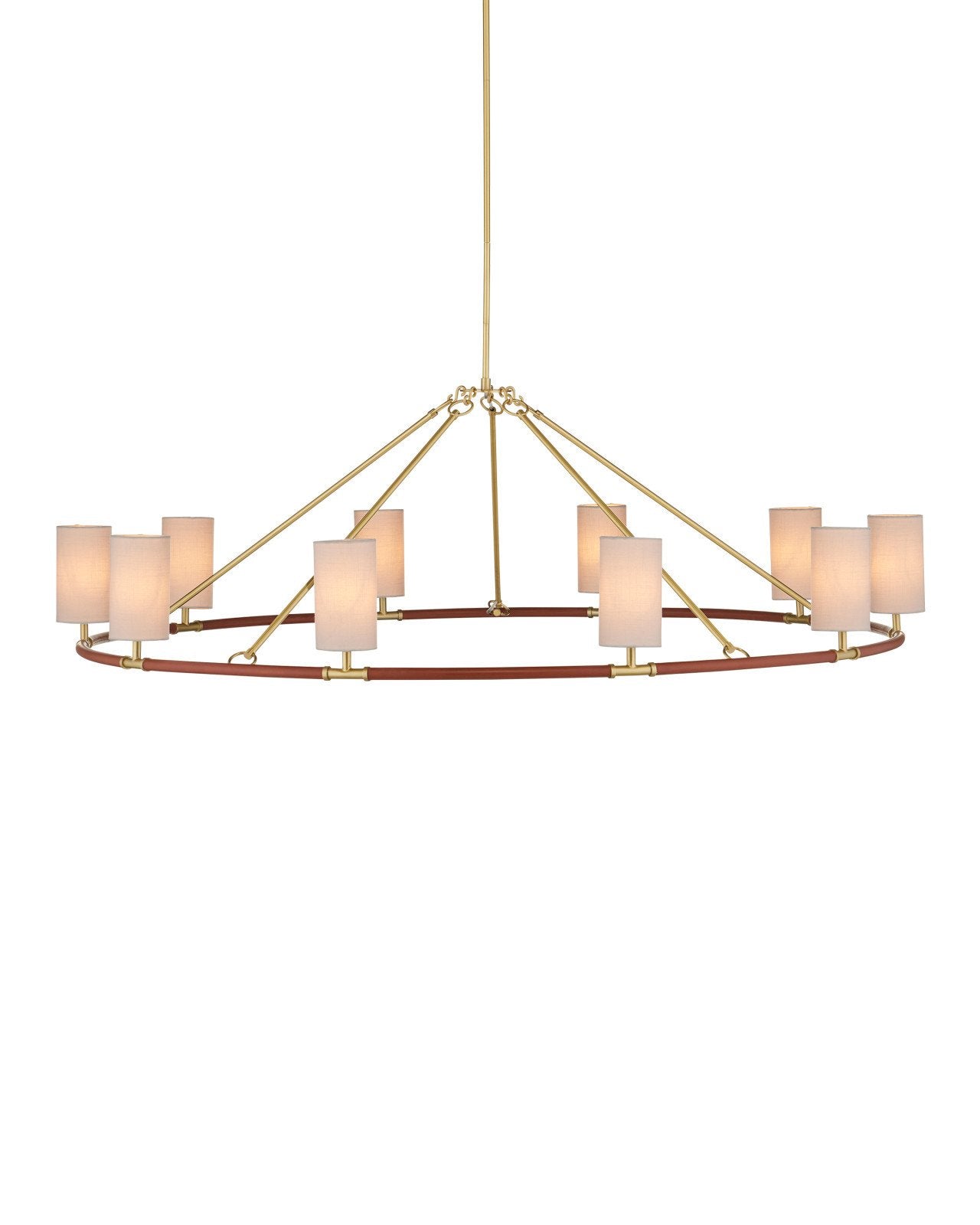 Currey & Company Ellerston Large 63" Brushed Brass 10 Light Chandelier