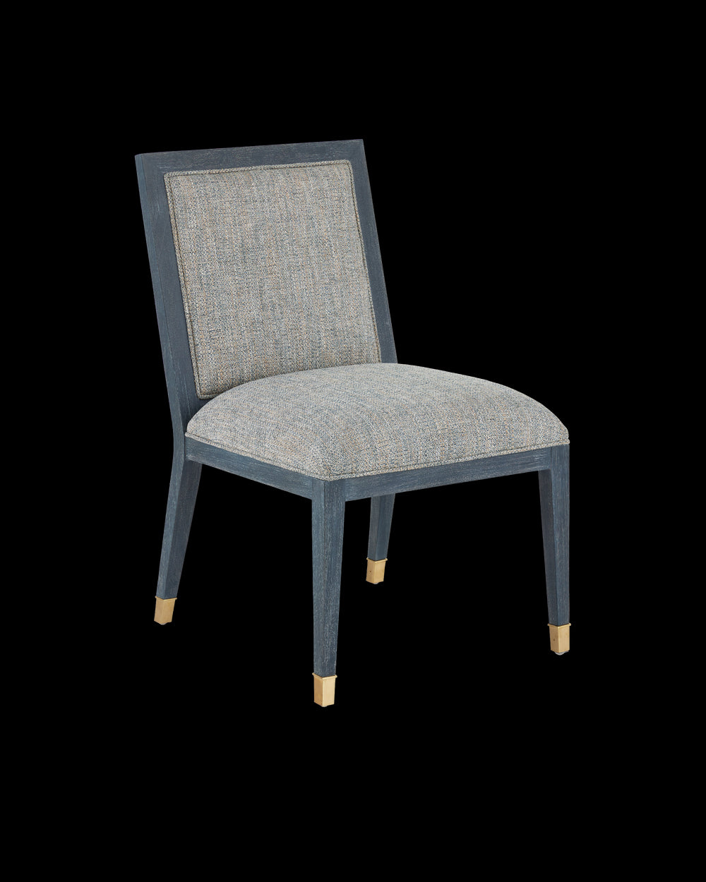 Currey & Company Santos Vintage Navy Side Chair, Barrett Dusk