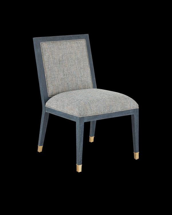 Currey & Company Santos Vintage Navy Side Chair, Barrett Dusk