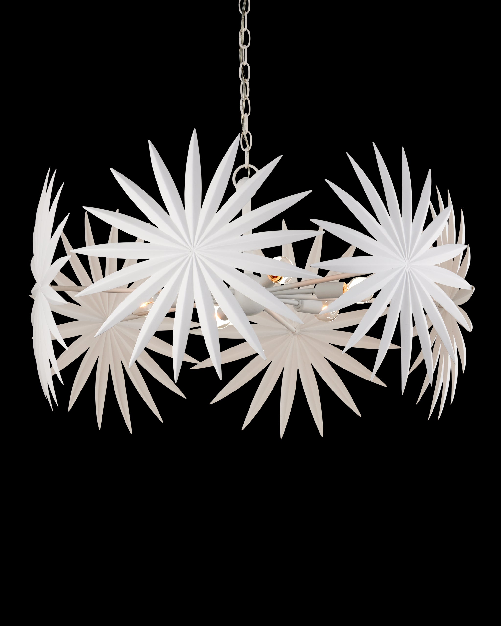 Currey & Company Bismarkia Small White Chandelier