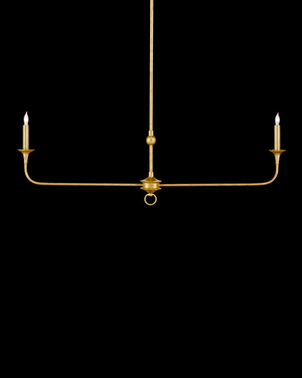 Currey & Company Nottaway Linear Gold Chandelier