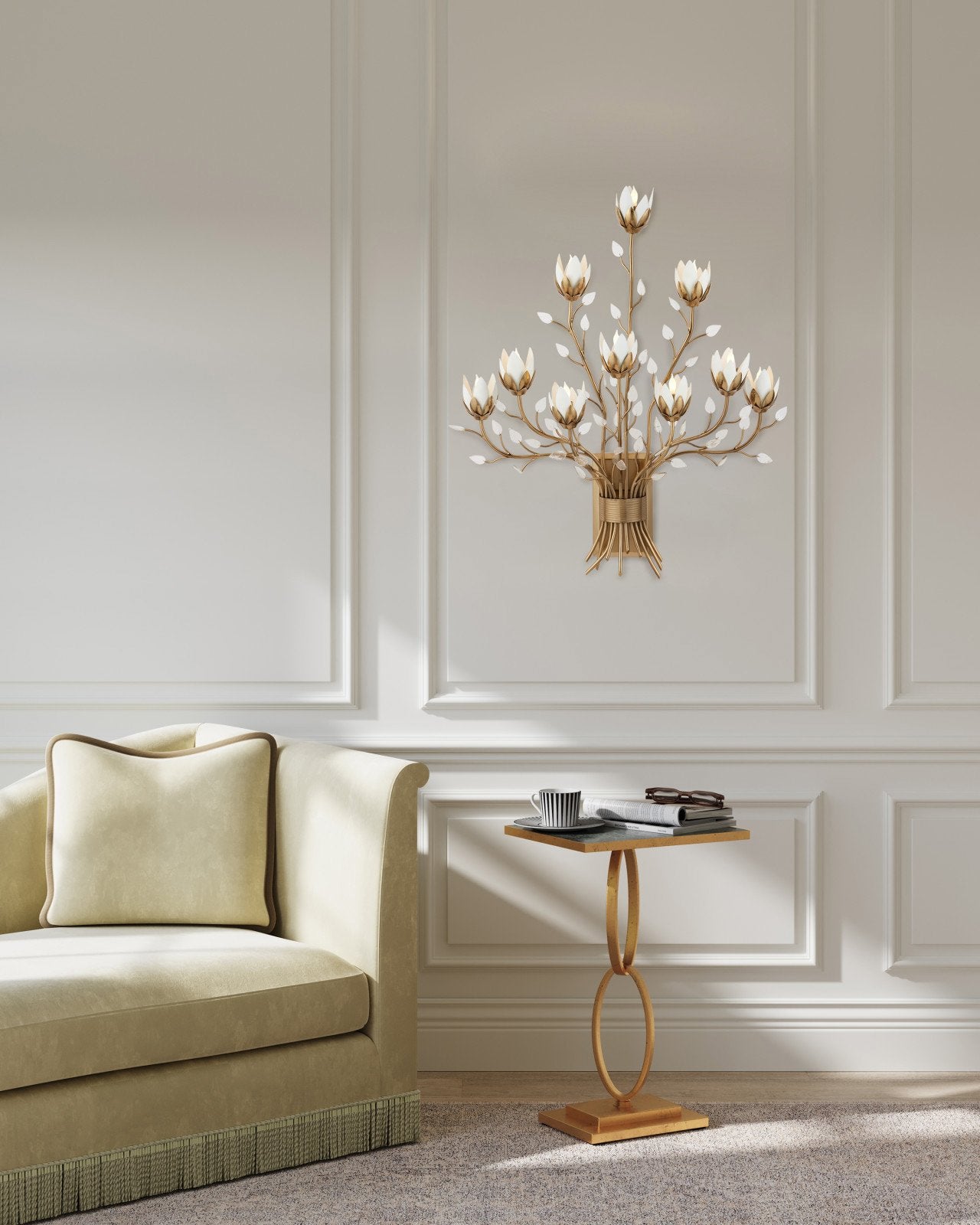 Currey & Company Star Magnolia Gold 10 Light Wall Sconce